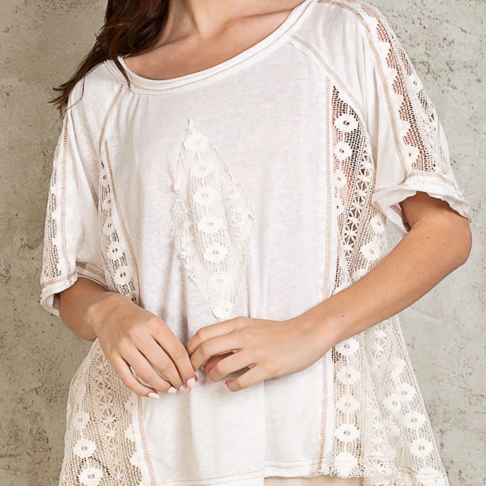 POL Luxury Boutique Brand T-shirt Ivory - Picture 1 of 4